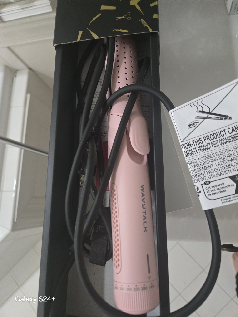WAVYTALK Pink Hair Styling Iron - Travel-Friendly Curler